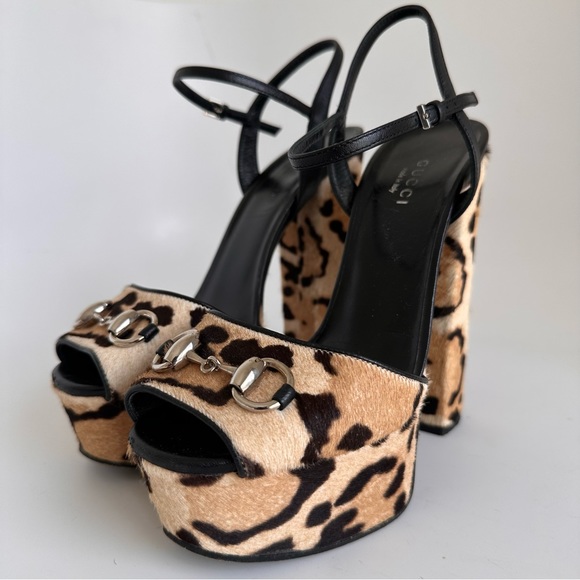 Platform Size 36 1/2 Gucci Leopard Print - Picture 8 of 8